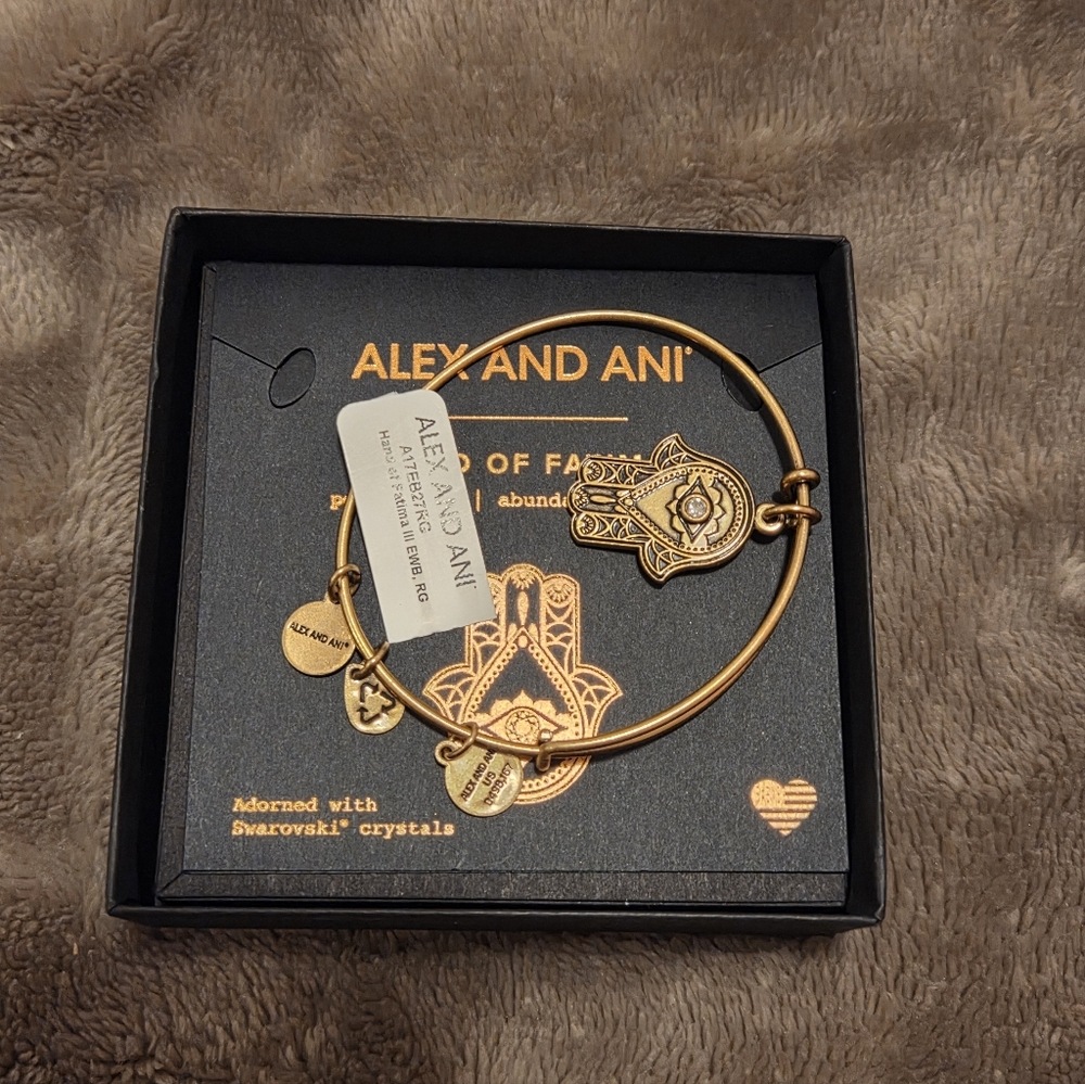 Alex and Ani Gold Hamsa Charm Bracelet